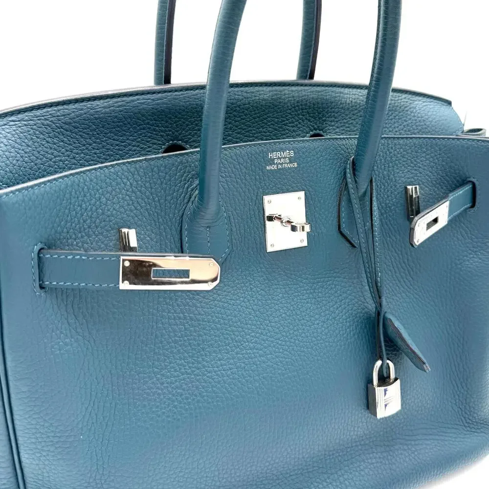 Birkin 35 Clemence Leather in Colvert With Palladium Hardware